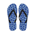 Blue Giraffe Print Flip Flops