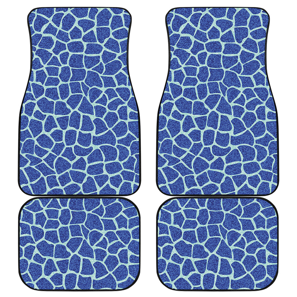 Blue Giraffe Print Front and Back Car Floor Mats