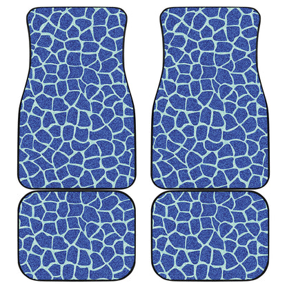 Blue Giraffe Print Front and Back Car Floor Mats