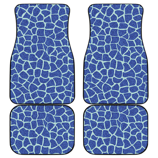 Blue Giraffe Print Front and Back Car Floor Mats