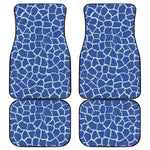 Blue Giraffe Print Front and Back Car Floor Mats