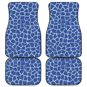 Blue Giraffe Print Front and Back Car Floor Mats