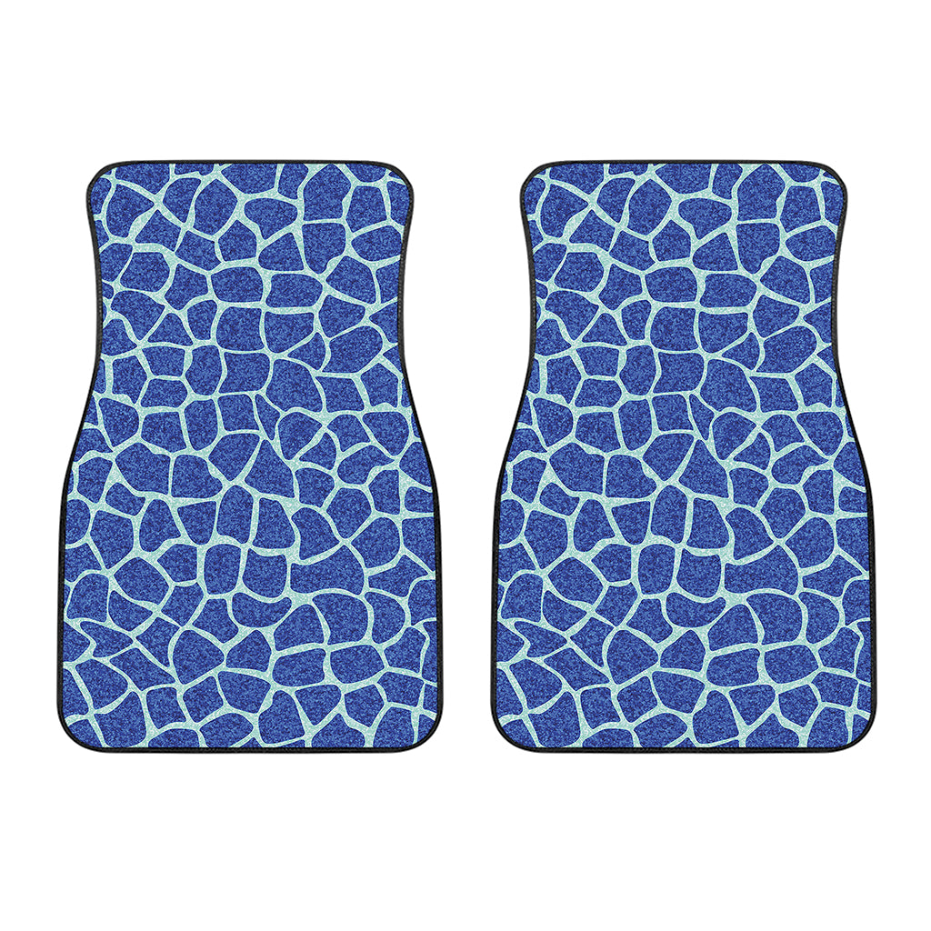 Blue Giraffe Print Front Car Floor Mats