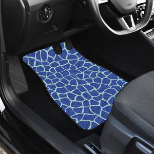 Blue Giraffe Print Front Car Floor Mats