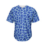 Blue Giraffe Print Men's Baseball Jersey