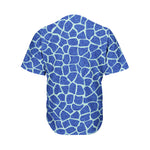 Blue Giraffe Print Men's Baseball Jersey