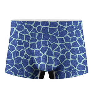 Blue Giraffe Print Men's Boxer Briefs