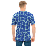 Blue Giraffe Print Men's T-Shirt