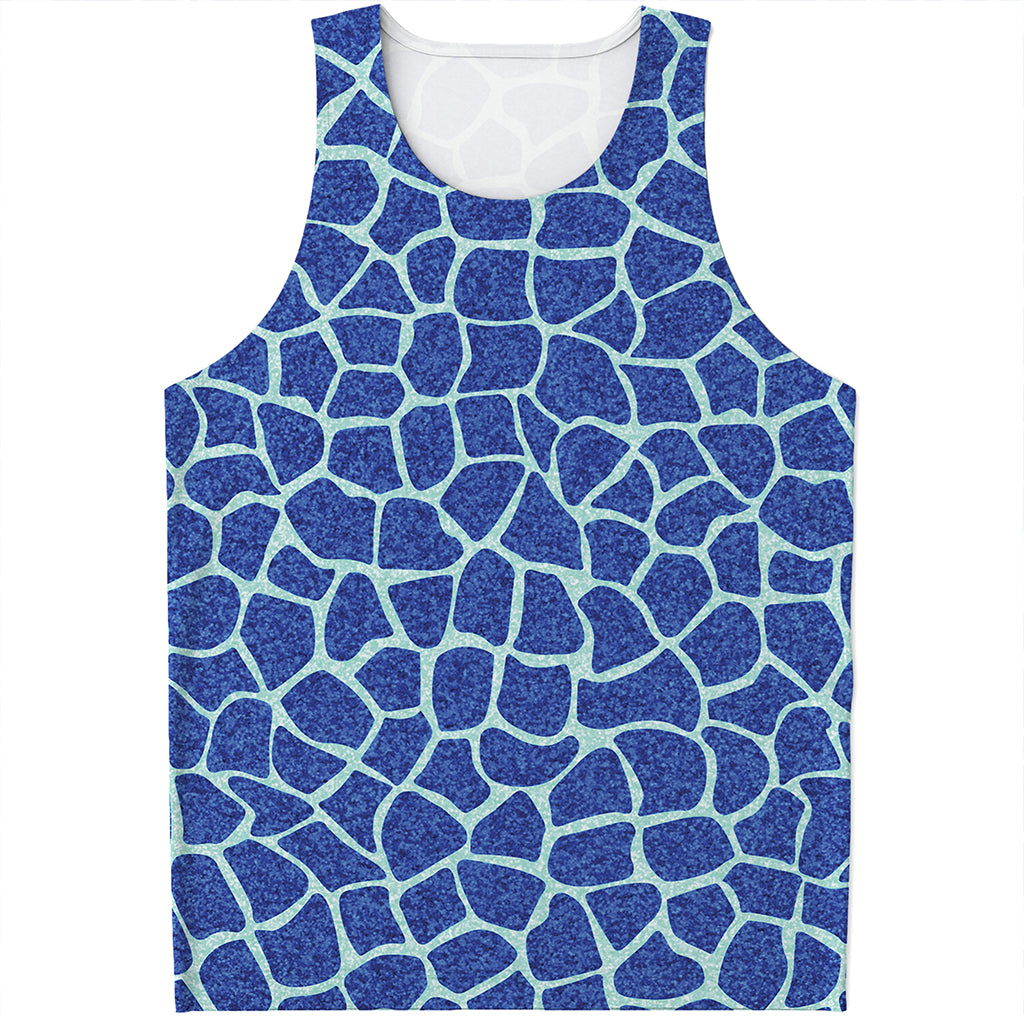 Blue Giraffe Print Men's Tank Top