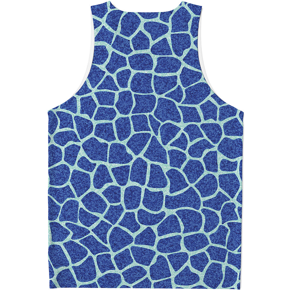 Blue Giraffe Print Men's Tank Top