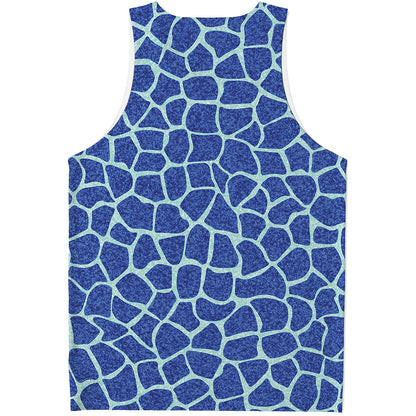 Blue Giraffe Print Men's Tank Top