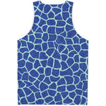 Blue Giraffe Print Men's Tank Top