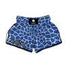 Blue Giraffe Print Muay Thai Boxing Shorts