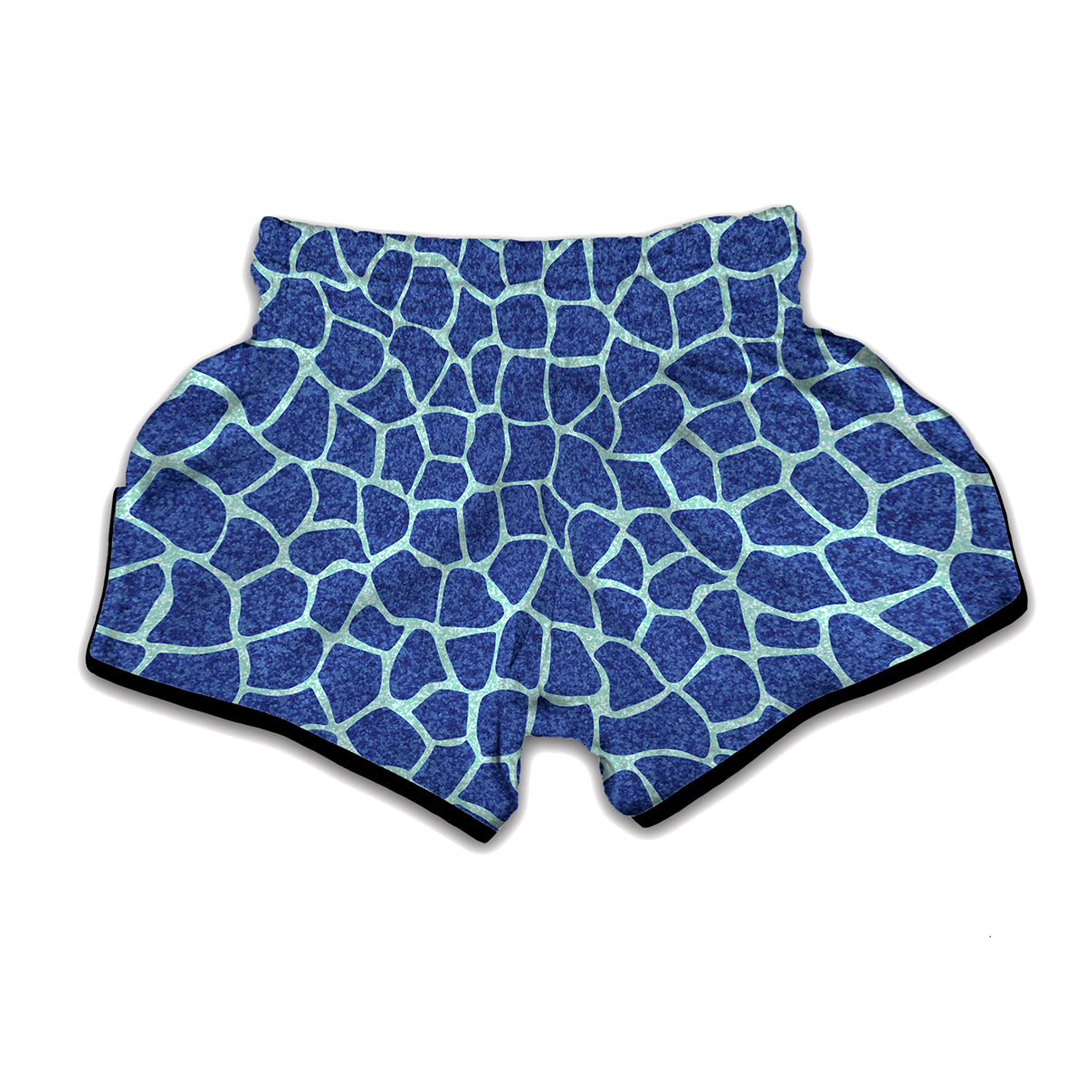 Blue Giraffe Print Muay Thai Boxing Shorts