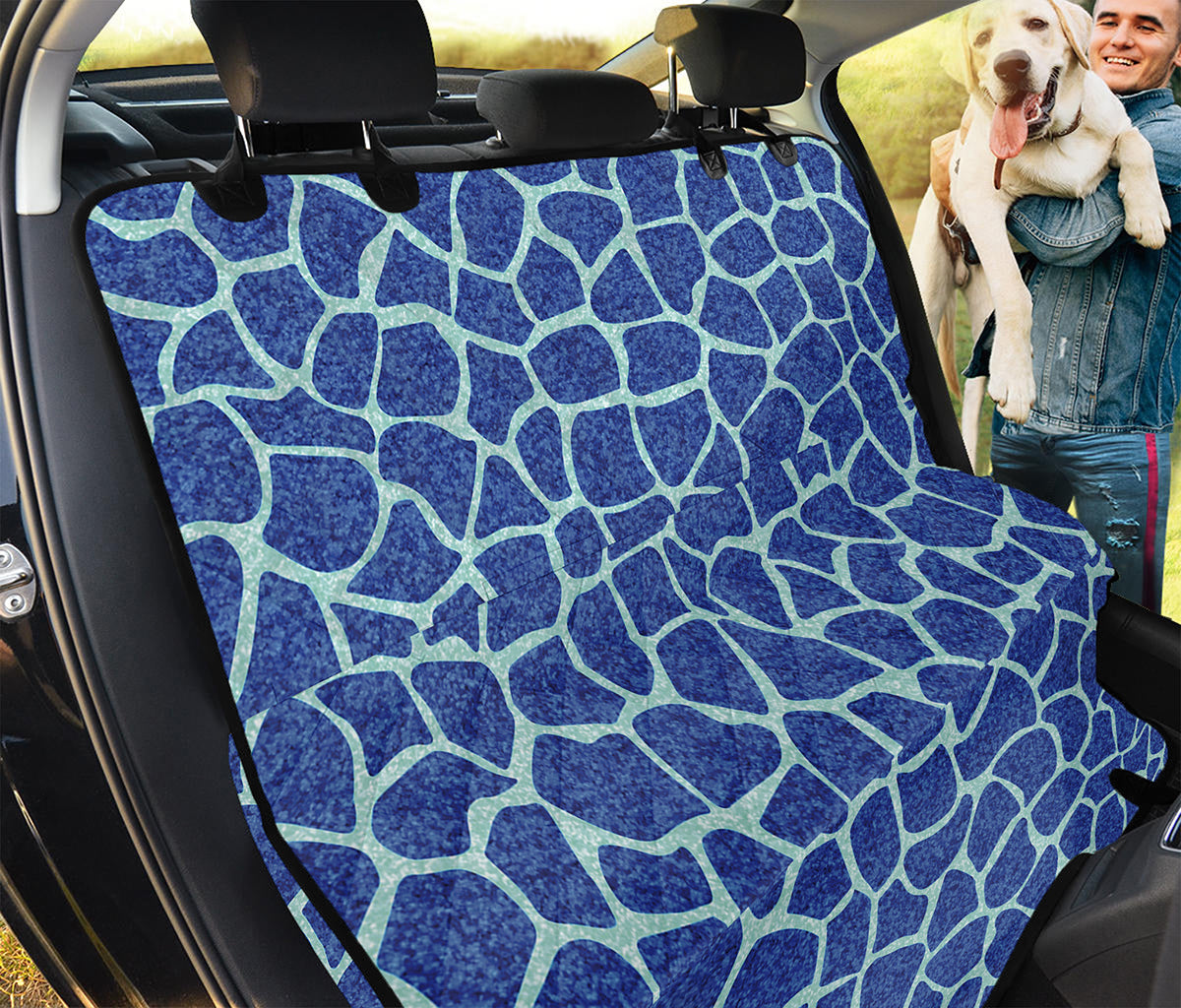 Blue Giraffe Print Pet Car Back Seat Cover