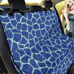 Blue Giraffe Print Pet Car Back Seat Cover