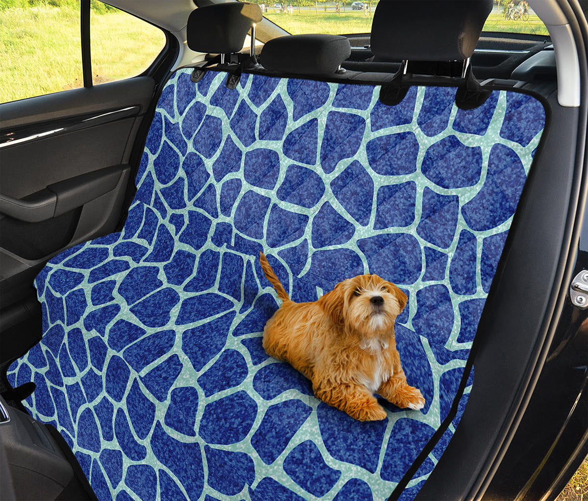 Blue Giraffe Print Pet Car Back Seat Cover