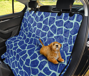 Blue Giraffe Print Pet Car Back Seat Cover