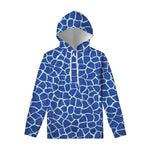 Blue Giraffe Print Pullover Hoodie