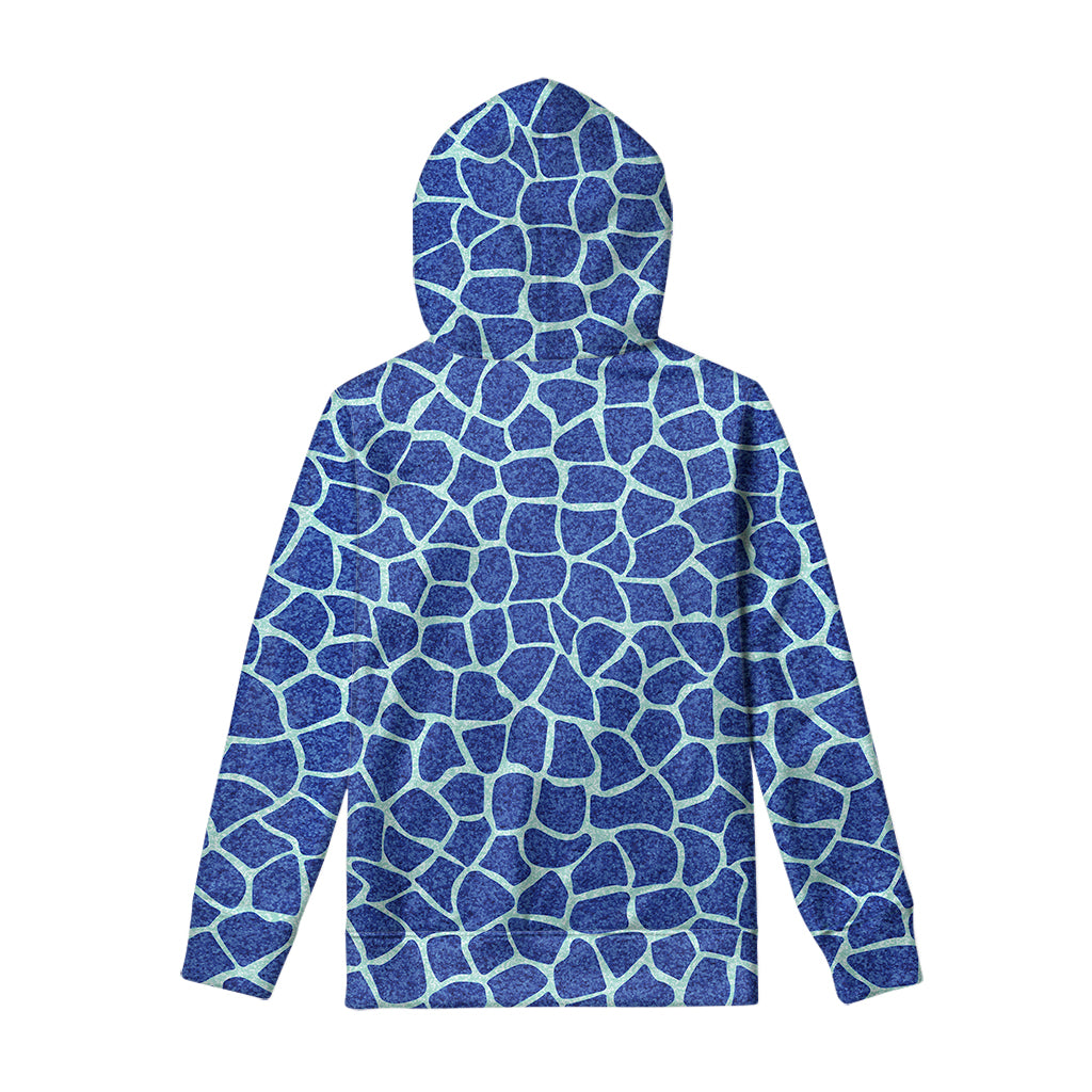 Blue Giraffe Print Pullover Hoodie