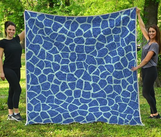 Blue Giraffe Print Quilt