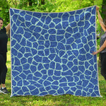 Blue Giraffe Print Quilt