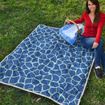 Blue Giraffe Print Quilt