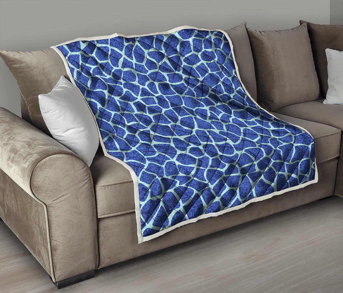 Blue Giraffe Print Quilt