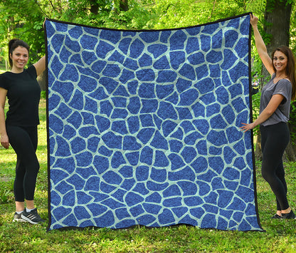 Blue Giraffe Print Quilt