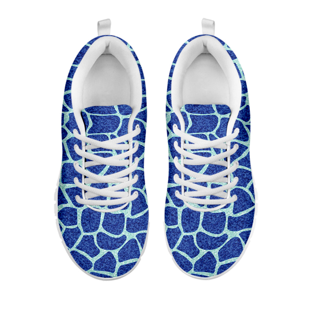 Blue Giraffe Print White Sneakers