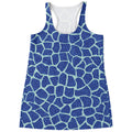 Blue Giraffe Print Women's Racerback Tank Top