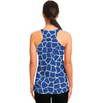 Blue Giraffe Print Women's Racerback Tank Top