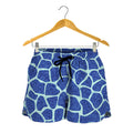 Blue Giraffe Print Women's Shorts