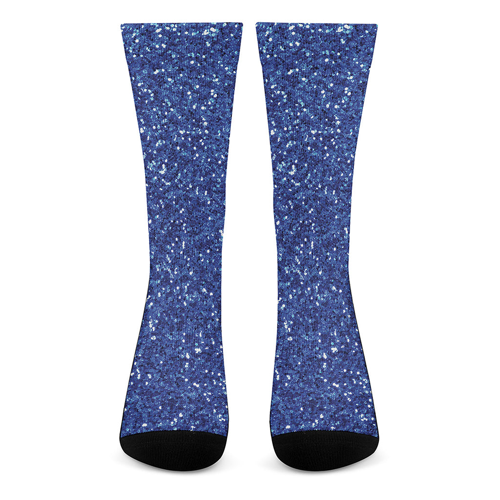 Blue Glitter Artwork Print (NOT Real Glitter) Crew Socks