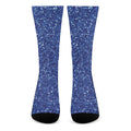 Blue (NOT Real) Glitter Print Crew Socks