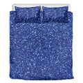 Blue (NOT Real) Glitter Print Duvet Cover Bedding Set