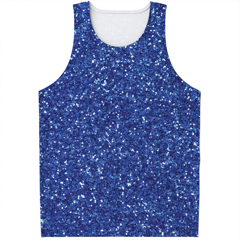 Blue Glitter Artwork Print (NOT Real Glitter) Men's Tank Top