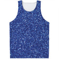 Blue (NOT Real) Glitter Print Men's Tank Top