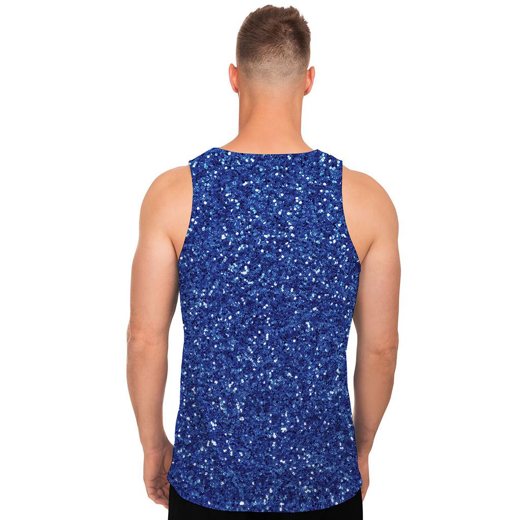 Blue Glitter Artwork Print (NOT Real Glitter) Men's Tank Top