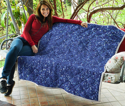 Blue Glitter Artwork Print (NOT Real Glitter) Quilt