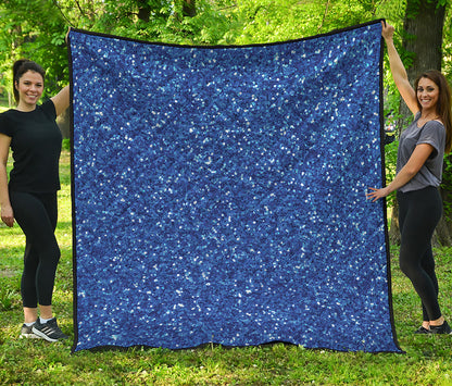 Blue Glitter Artwork Print (NOT Real Glitter) Quilt