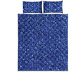 Blue Glitter Artwork Print (NOT Real Glitter) Quilt Bed Set