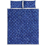 Blue Glitter Artwork Print (NOT Real Glitter) Quilt Bed Set
