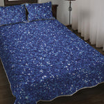 Blue Glitter Artwork Print (NOT Real Glitter) Quilt Bed Set