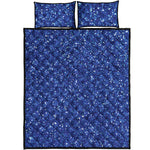 Blue Glitter Artwork Print (NOT Real Glitter) Quilt Bed Set