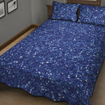 Blue Glitter Artwork Print (NOT Real Glitter) Quilt Bed Set