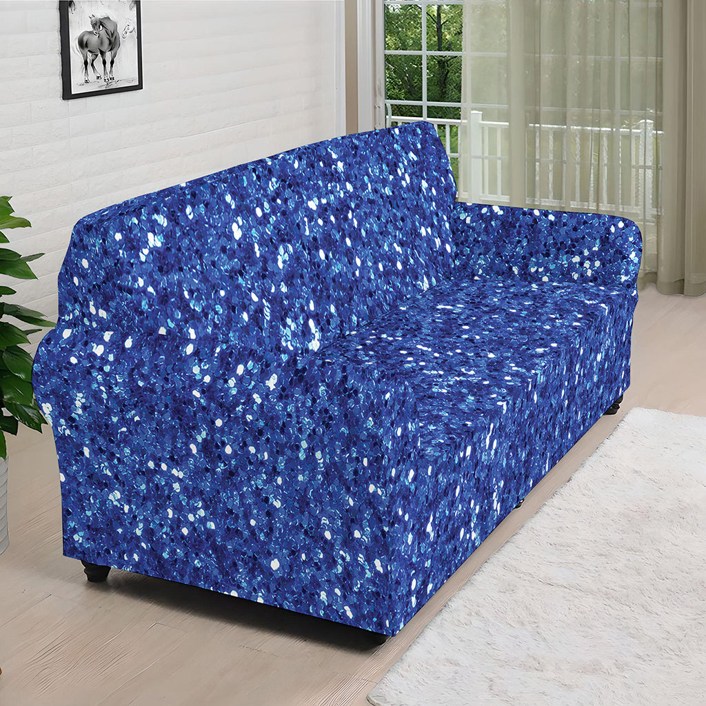 Blue Glitter Artwork Print (NOT Real Glitter) Sofa Cover