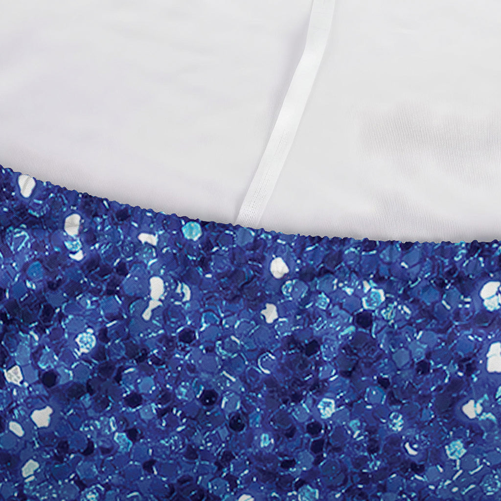 Blue Glitter Artwork Print (NOT Real Glitter) Sofa Cover