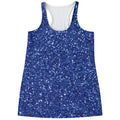 Blue (NOT Real) Glitter Print Women's Racerback Tank Top