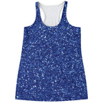 Blue Glitter Artwork Print (NOT Real Glitter) Women's Racerback Tank Top
